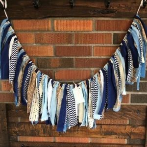 Blue Chevron and Arrow Tie Knot Banner